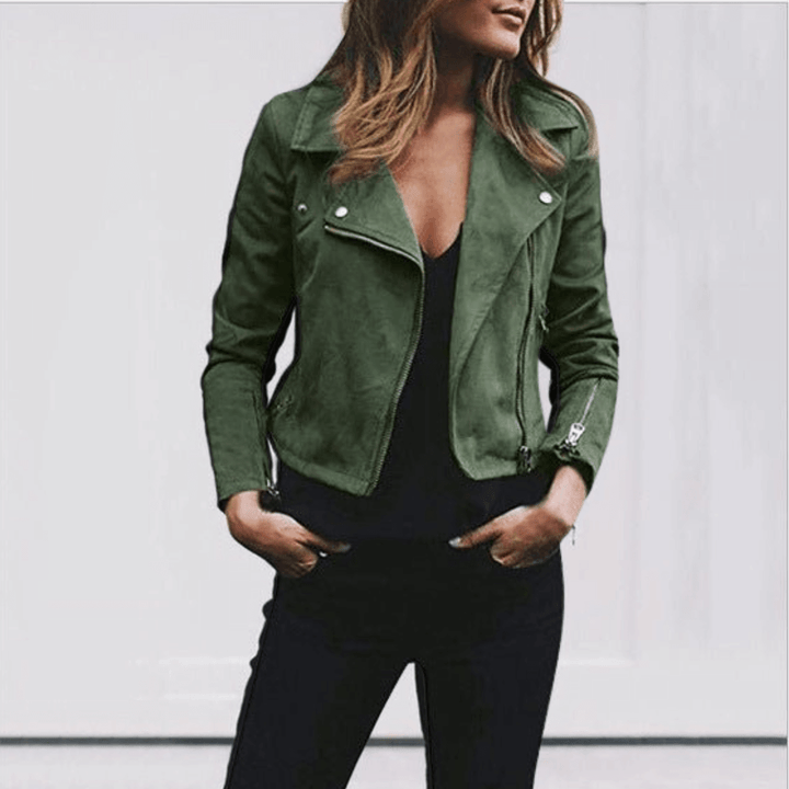 Stilla | Asymmetrisk Crop Top Med Reverkrave Og Lynlås Til Damer