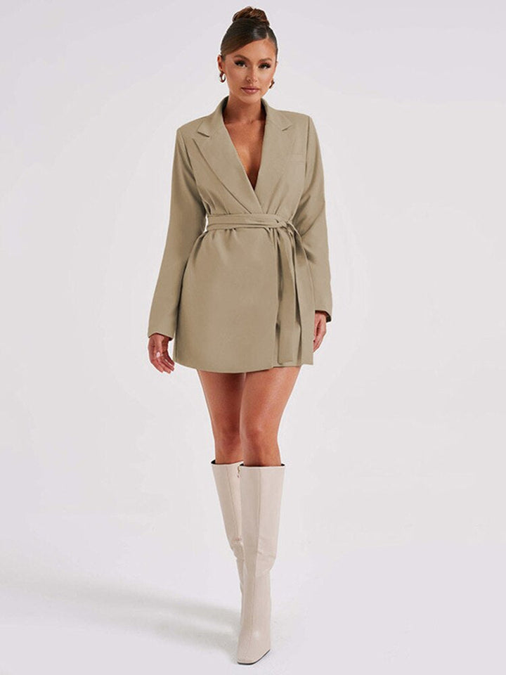 Stilla | Robe blazer sort med V-udskæring