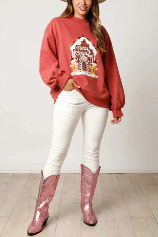 Stilla | Jule slik hus Paillet Casual Loose Sweatshirt