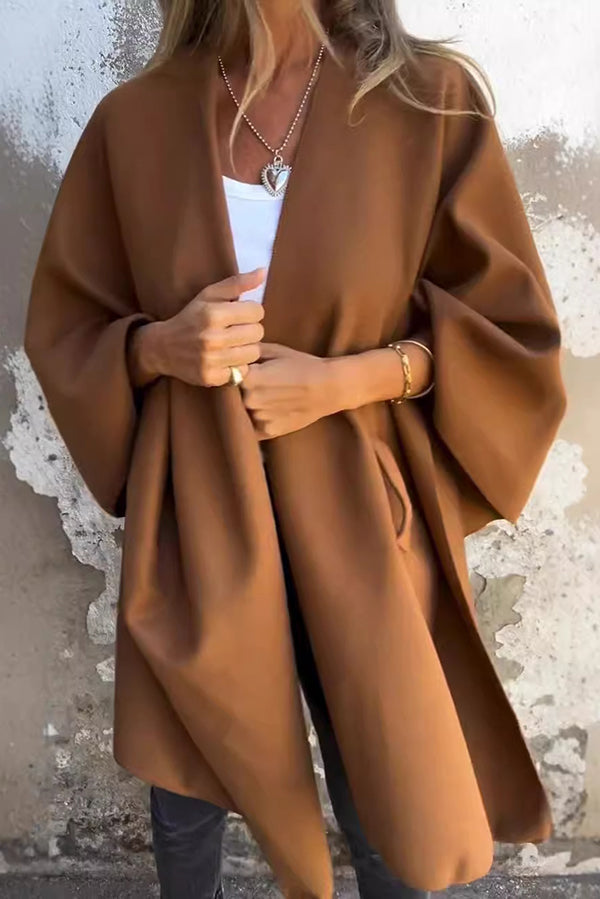 Stilla | Cozy, Loose V-Hals Stole Cape Jakke