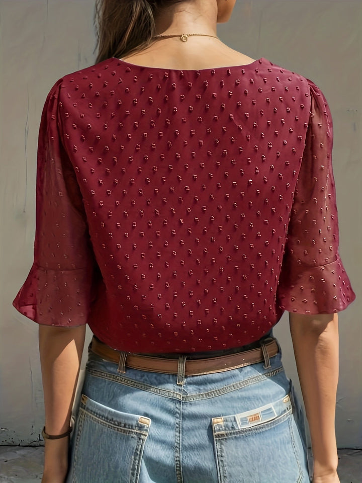 Stilla | Løs Chiffonbluse Med Lange Ærmer