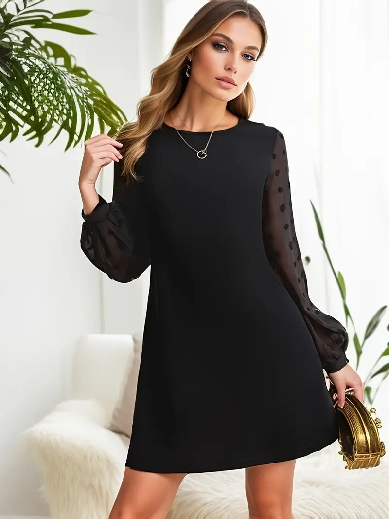 Stilla | Bluse Med Lange Ærmer Og Tekstur Elegant Rund Halsudskæring