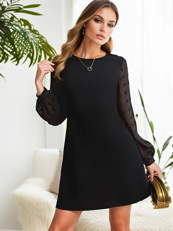 Stilla | Bluse Med Lange Ærmer Og Tekstur Elegant Rund Halsudskæring