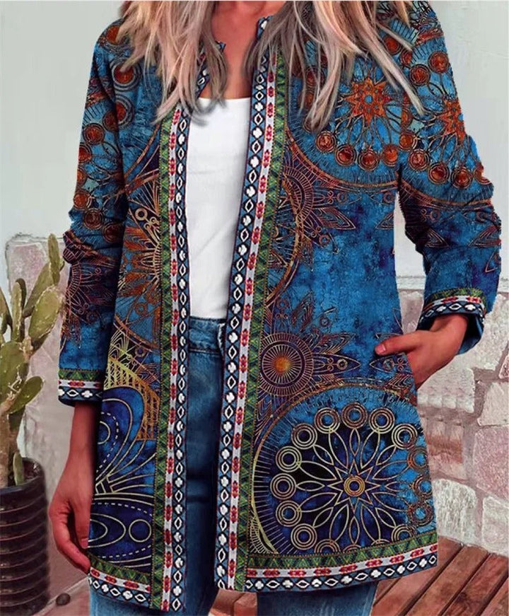 Stilla | Boho Jakke med Farverigt Mønster