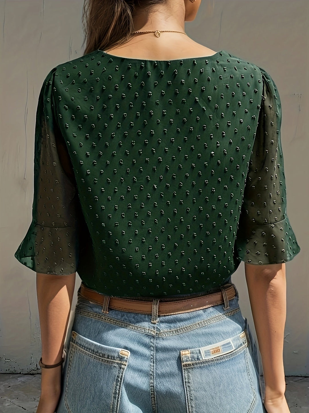 Stilla | Løs Chiffonbluse Med Lange Ærmer