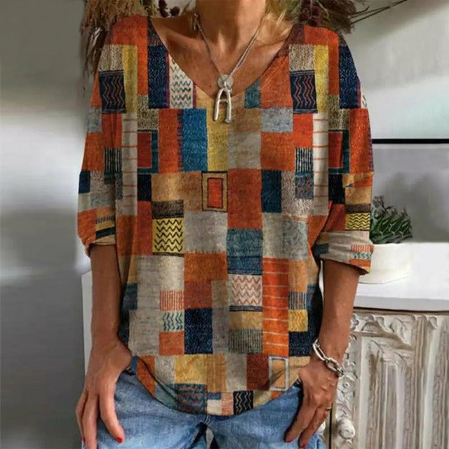 Stilla | Vintage ternet afslappet T-shirt