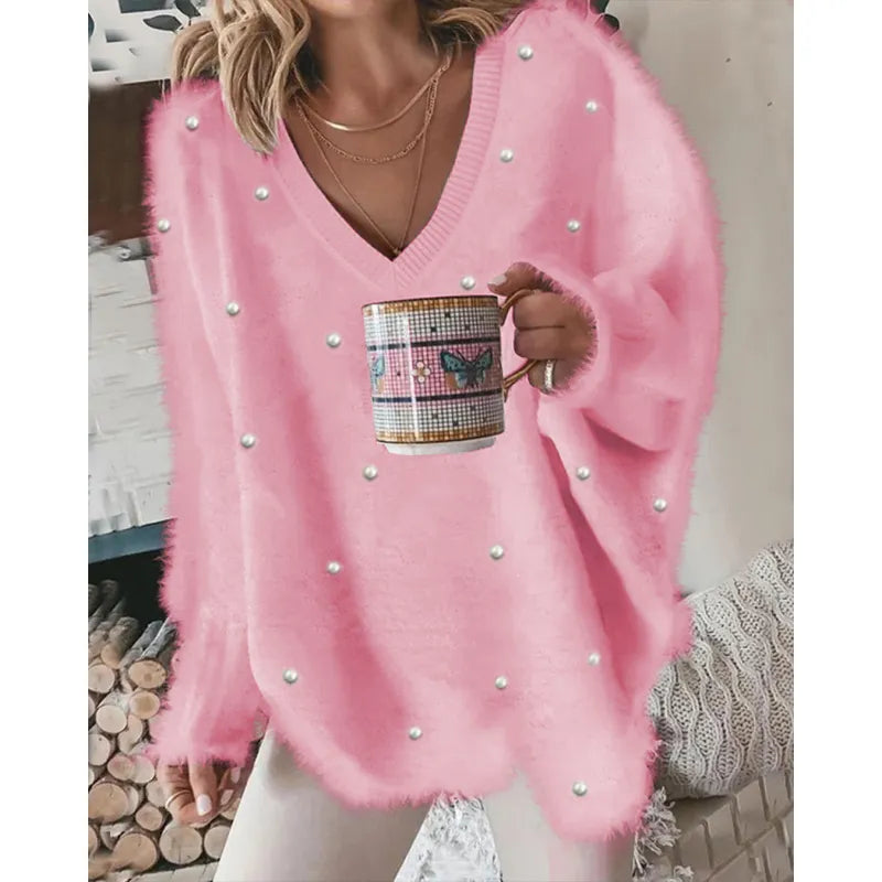 Stilla | Lässig pullover med kædeperler