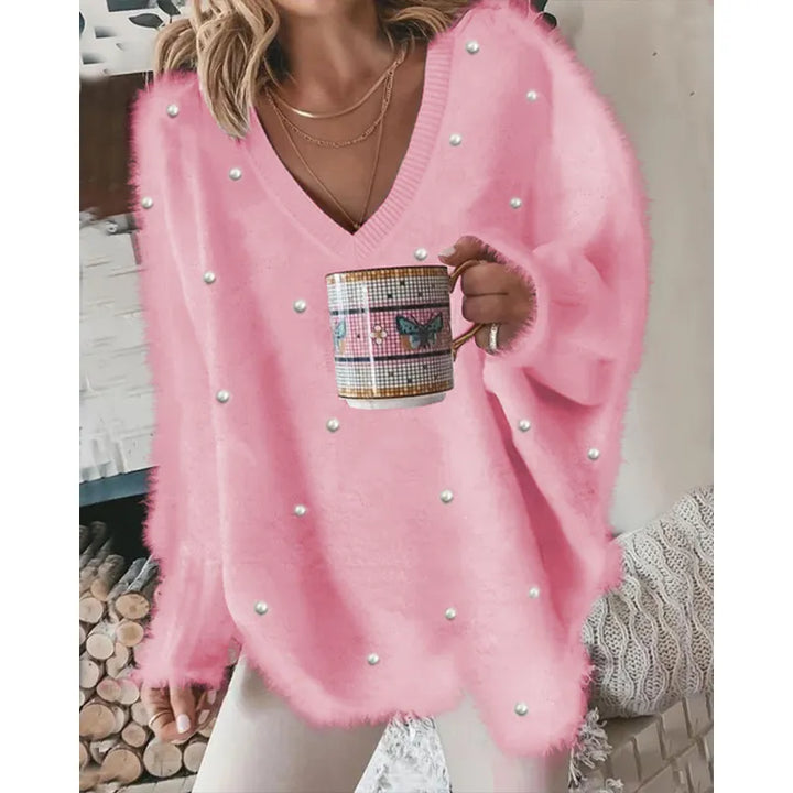 Stilla | Lässig pullover med kædeperler
