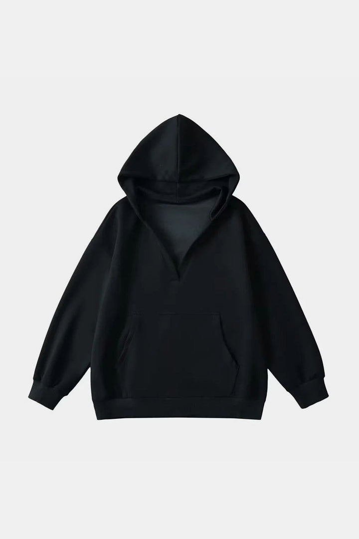 Stilla | Basic Bae Air Scuba Hættepullover Med Lange Ærmer og Kængurulomme