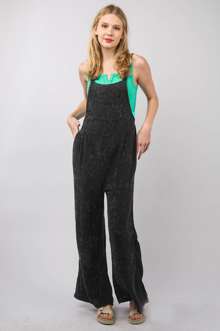 Stilla | J Texture Vaskede Bred Ben Overalls