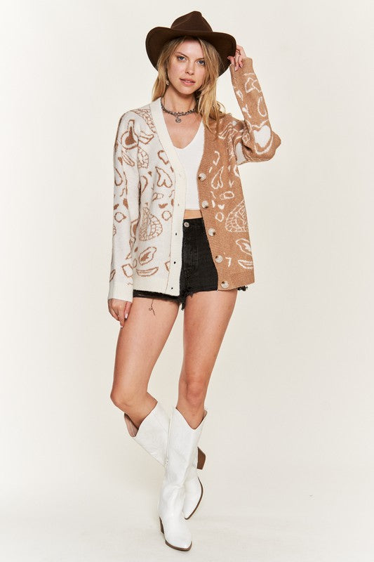 Stilla | Paisley Og Farveblok Cardigan