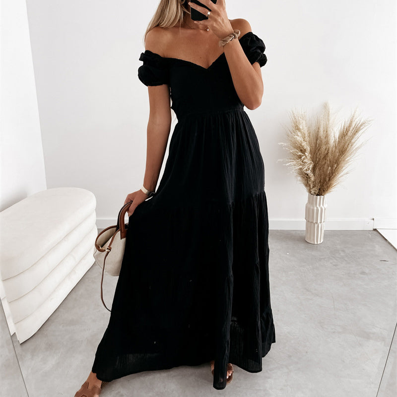 Stilla | Lækkert sommermode Boho strand rygfri spaghetti rem maxikjole elegant