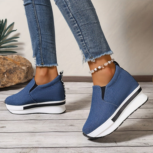 Stilla | Lette Low Top Sko Denim Stof