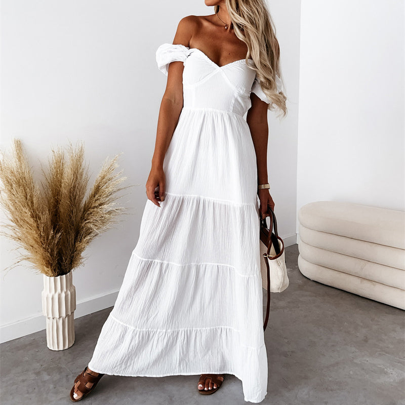 Stilla | Lækkert sommermode Boho strand rygfri spaghetti rem maxikjole elegant