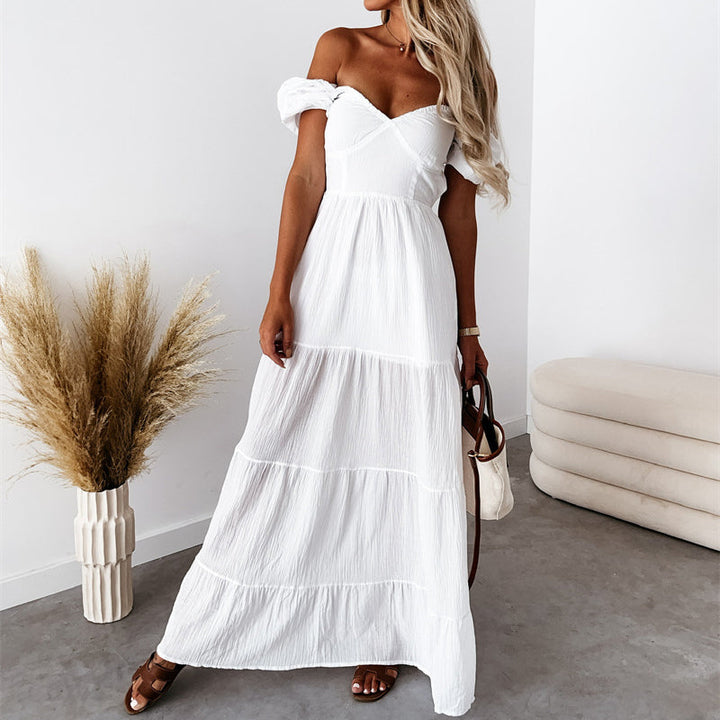 Stilla | Lækkert sommermode Boho strand rygfri spaghetti rem maxikjole elegant