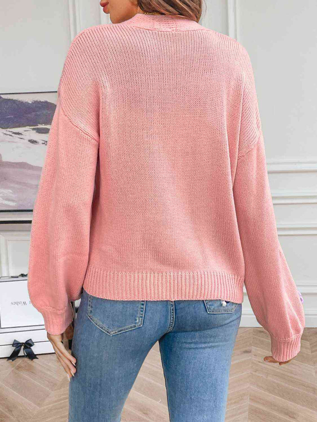 Stilla | Læder Cardigan Med Blomstermønster
