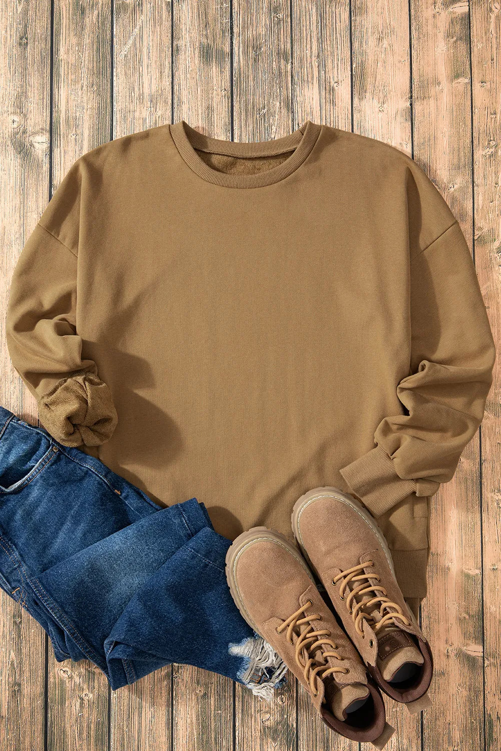 Stilla | Sweatshirt med lange ærmer og rund halsudskæring Oppe og Nede