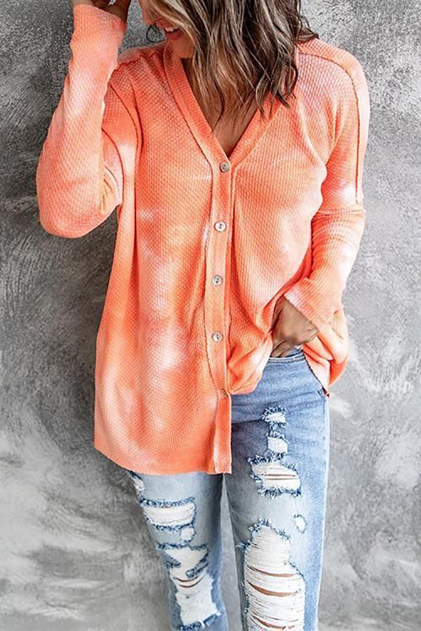Stilla | Omvendt Tie Dye Knappetrøje