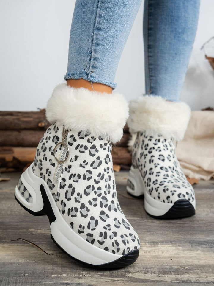 Stilla | Leopard Platform Støvler Med Sidelukning