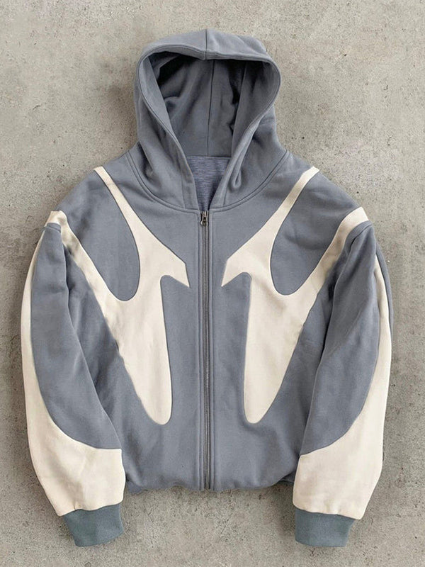 Stilla | Y2K Kontrastfarve Oversize Hoodie med Lange Ærmer til Herrer