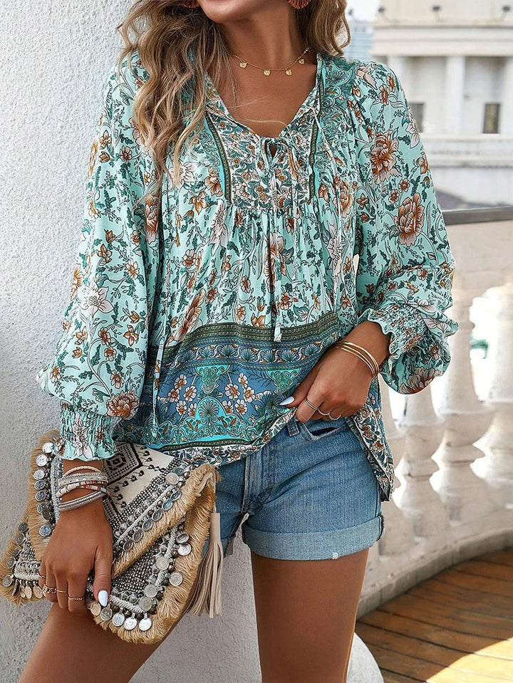 Stilla | Elegant Bluse Med Blomsterprint Fra Farberijke Til Damer