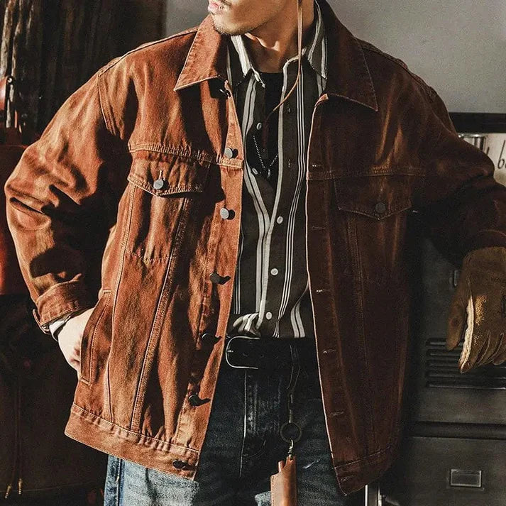 Skovae | Brun Denim Jakke til Herrer