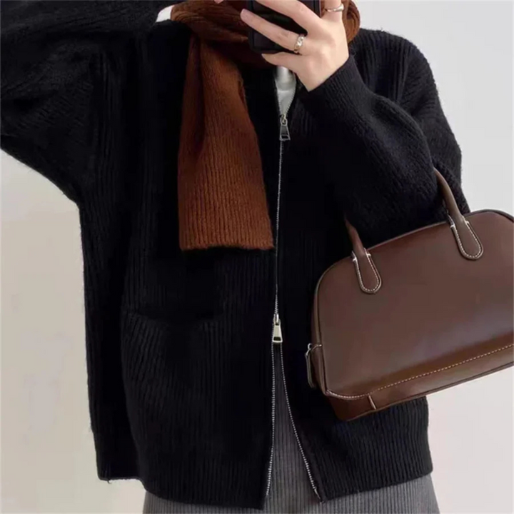 Stilla | Elegant Plus-Size Kvinder'S Zip-Up Cardigan For Komfort