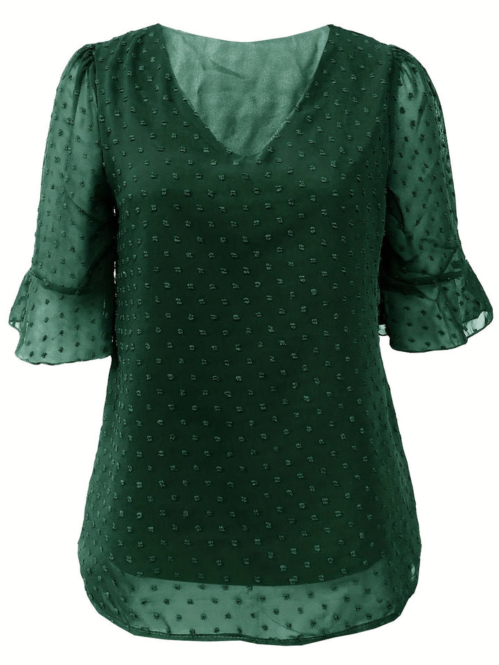 Stilla | Løs Chiffonbluse Med Lange Ærmer