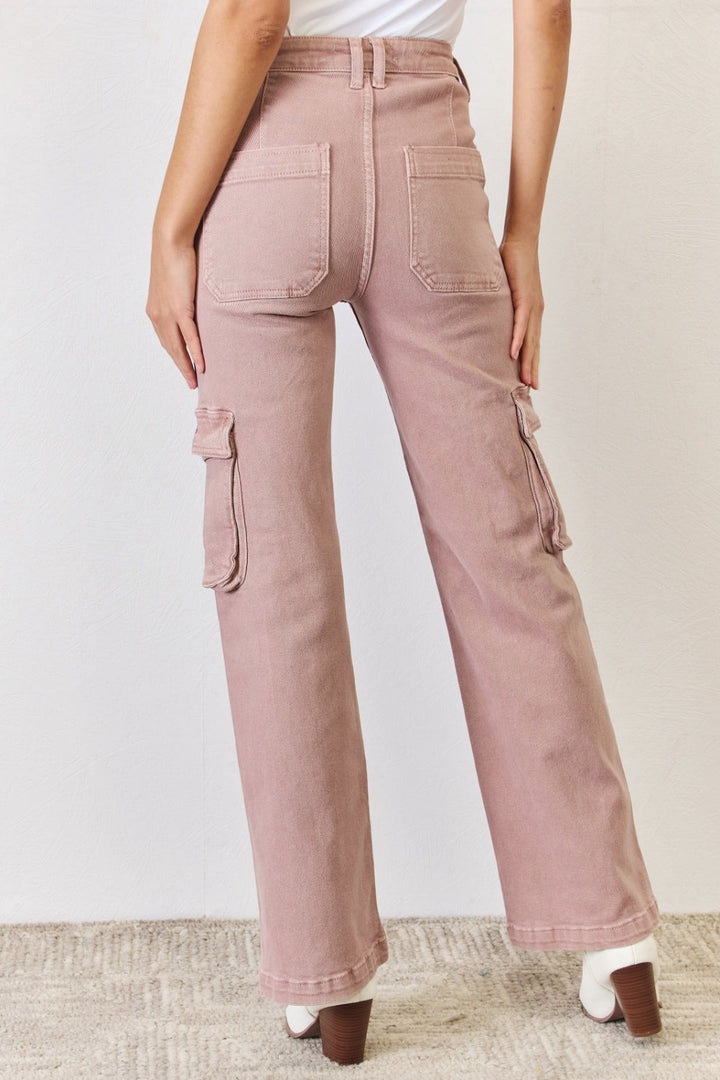 Stilla | Full Size High Rise Cargo Wide Leg Jeans
