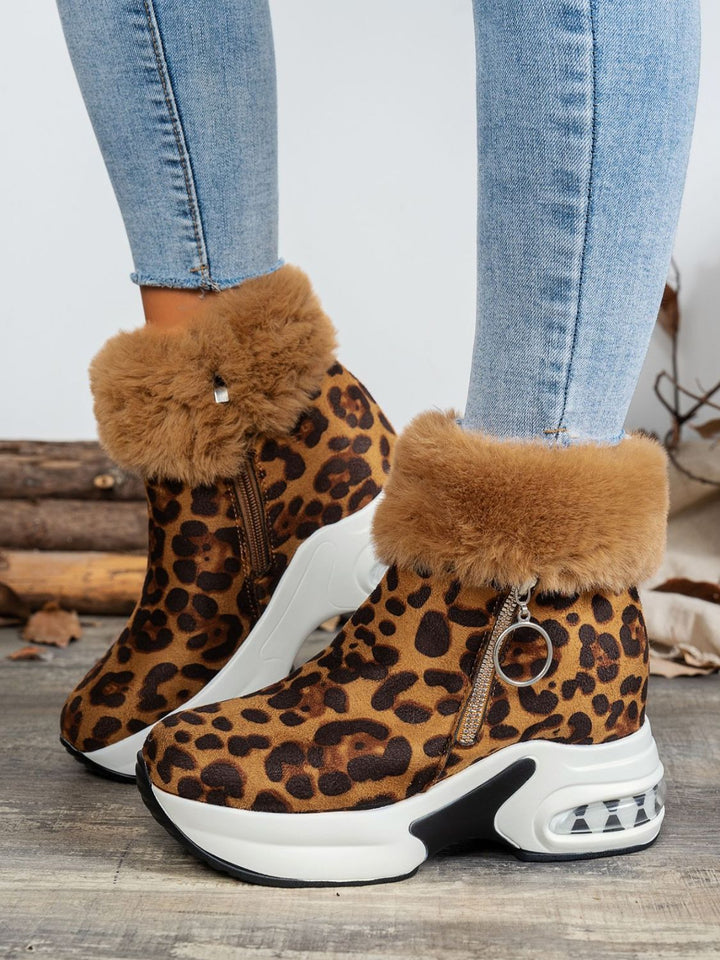 Stilla | Leopard Platform Støvler Med Sidelukning