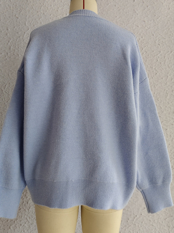 Stilla | Pulli med lange ærmer og rund, blomsteragtig udskæring