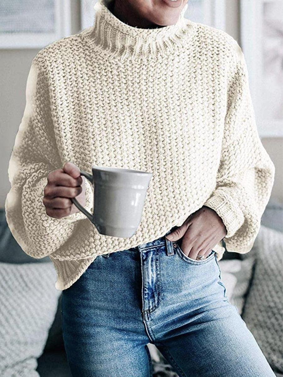 Stilla | Pullover med rullekrave og faldende skuldre