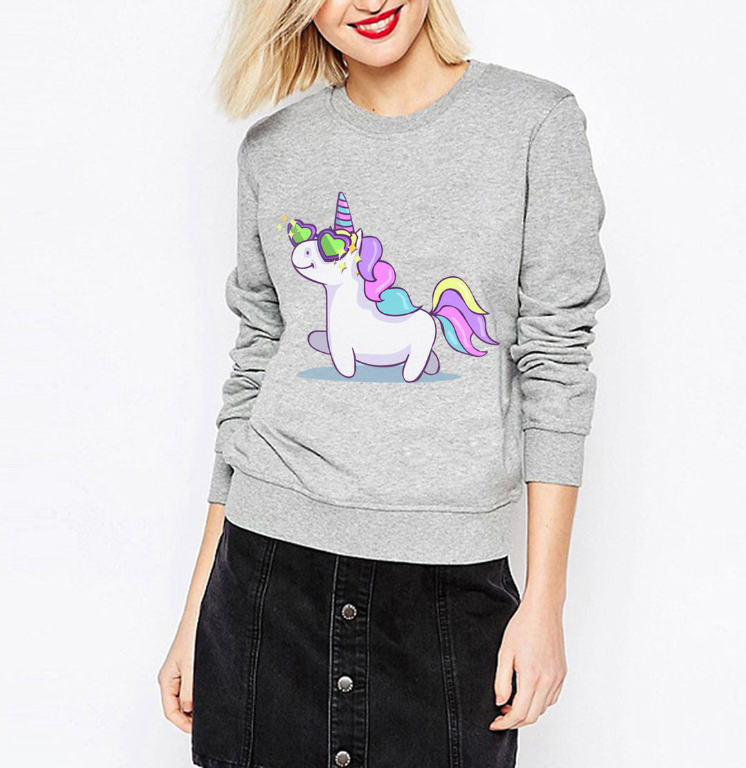 Kvinders sweatshirt med enhjørning design og løs pasform Stilla