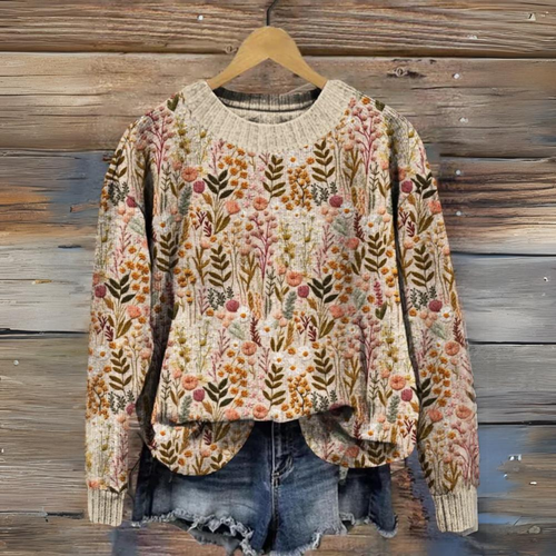 Stilla | Pullover med broderede blomster