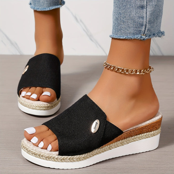 Stilla | Dame Sandaler På Platform Komfortable Slip on Kilehæle Til Sommer