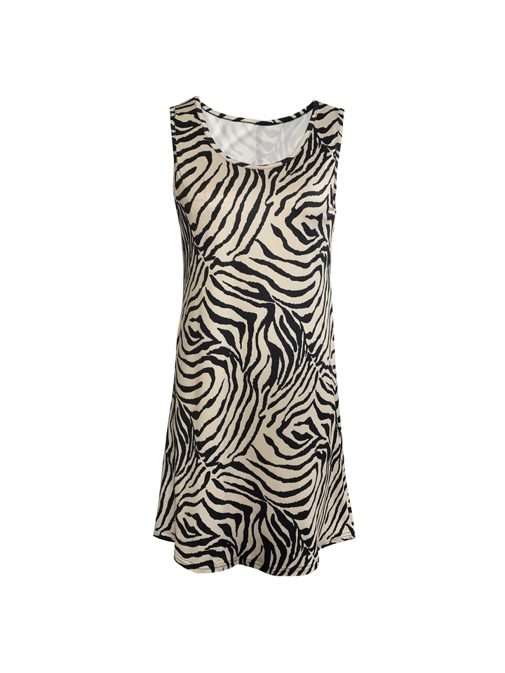 Stilla | Sukienka Uden Ærmer Zebra Sommerskirt A-Line