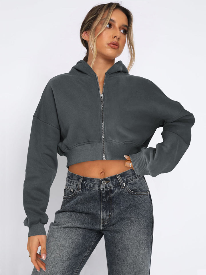 Stilla | Fleece-Hoodie med Lynlås