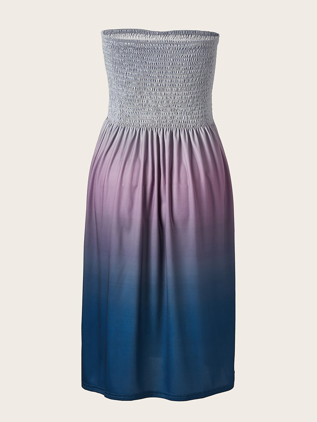 Stilla | Gradient Kjole Med Bare Skuldre, Sommer Maxi Bandeau Kjole Til Kvinder