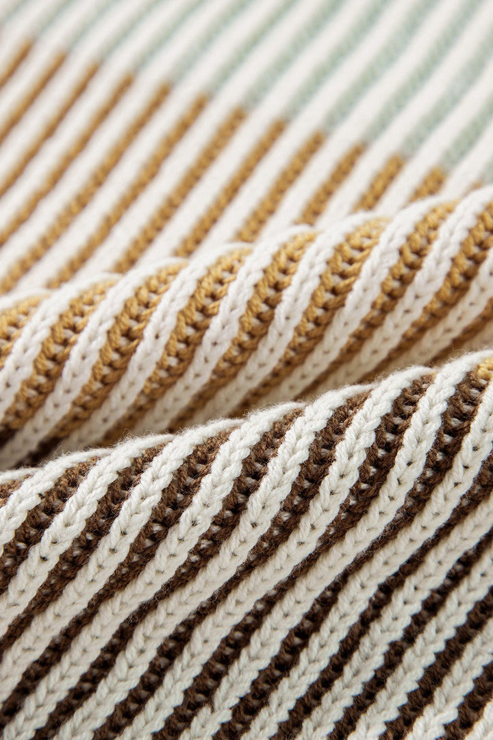 Stilla | Stribet Pullover med Lange Ærmer og Rund Halssnit med Farveblokmønster
