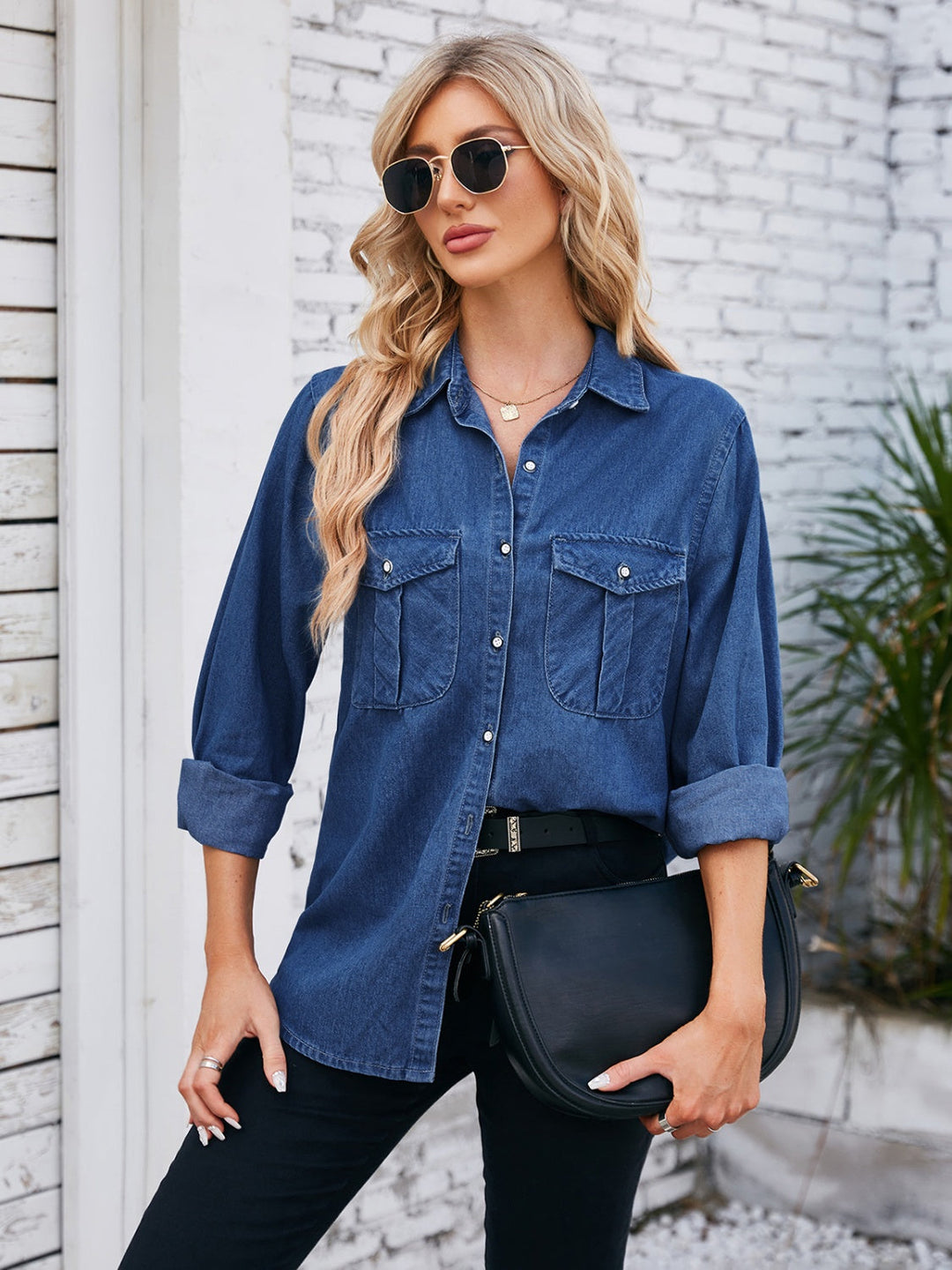 Stilla | Up Collared Neck Denim Jacket