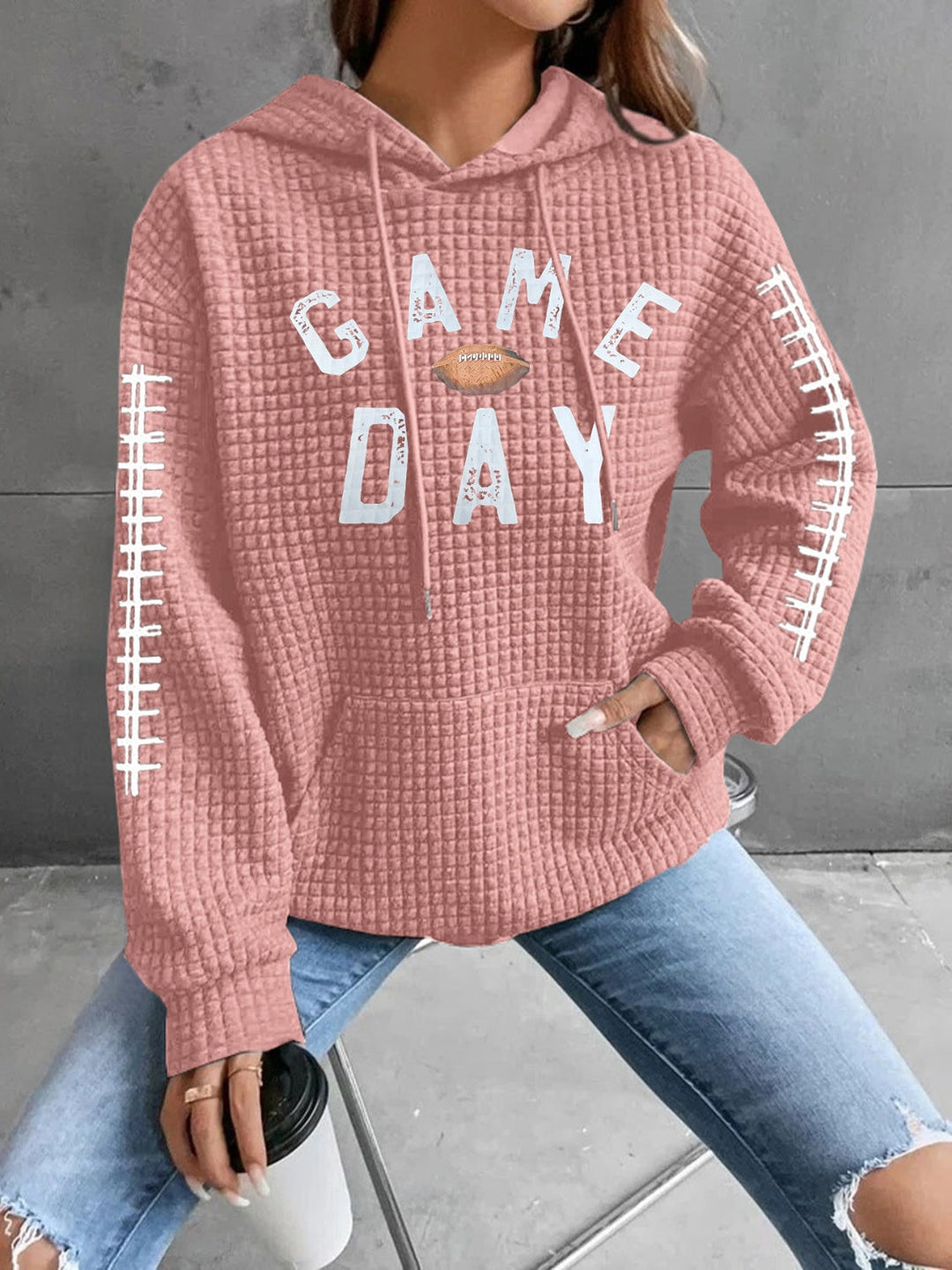 Stilla | Sweatshirt med hætte og snor og lange ærmer