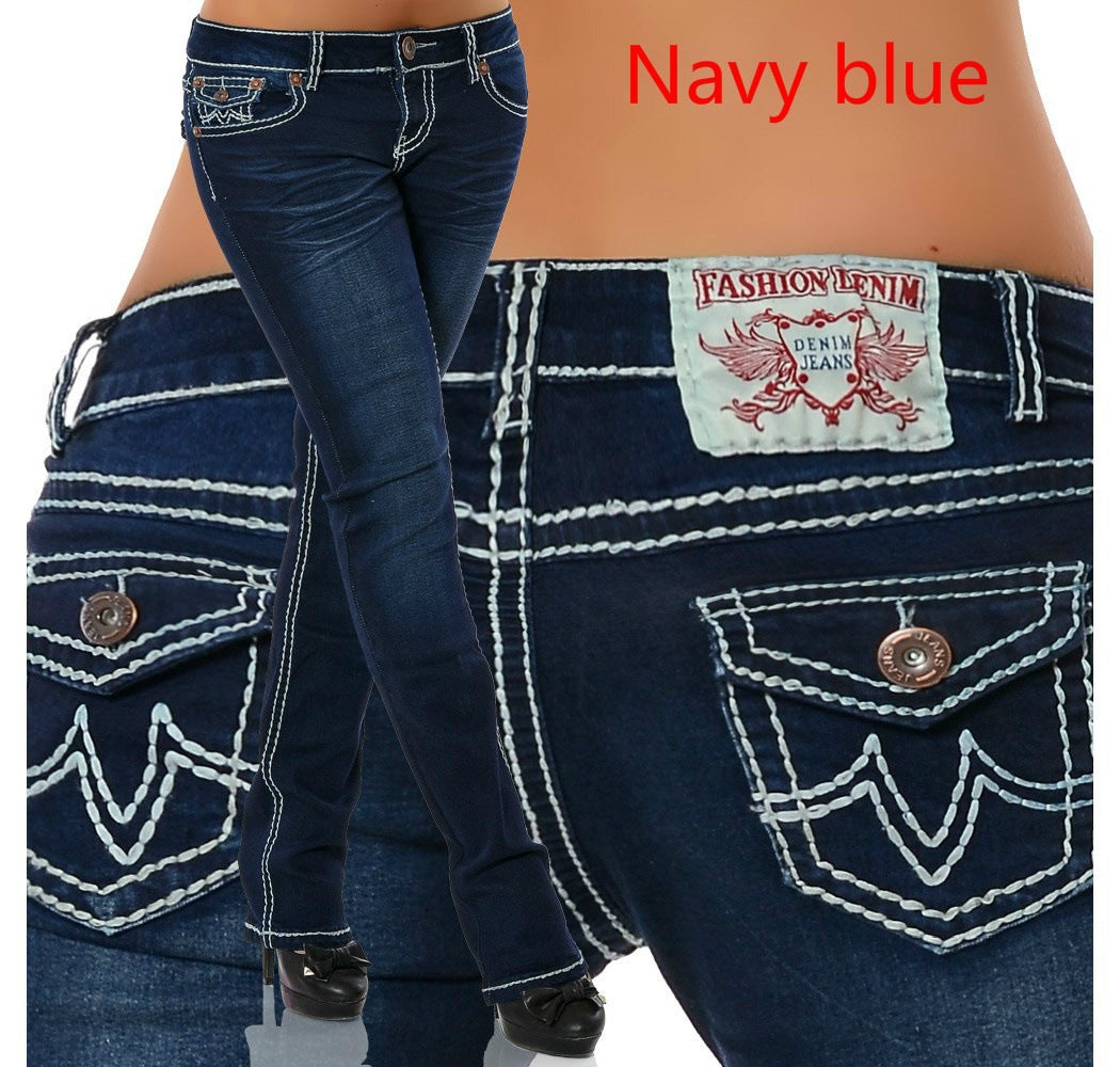 Dame Elegante Bootcut Jeans med højkvalitets strækstof og attraktive lommer Stilla