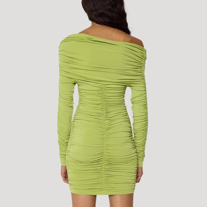 Stilla | Kvinders Off Shoulder Ruched Bodycon Mini Kjole