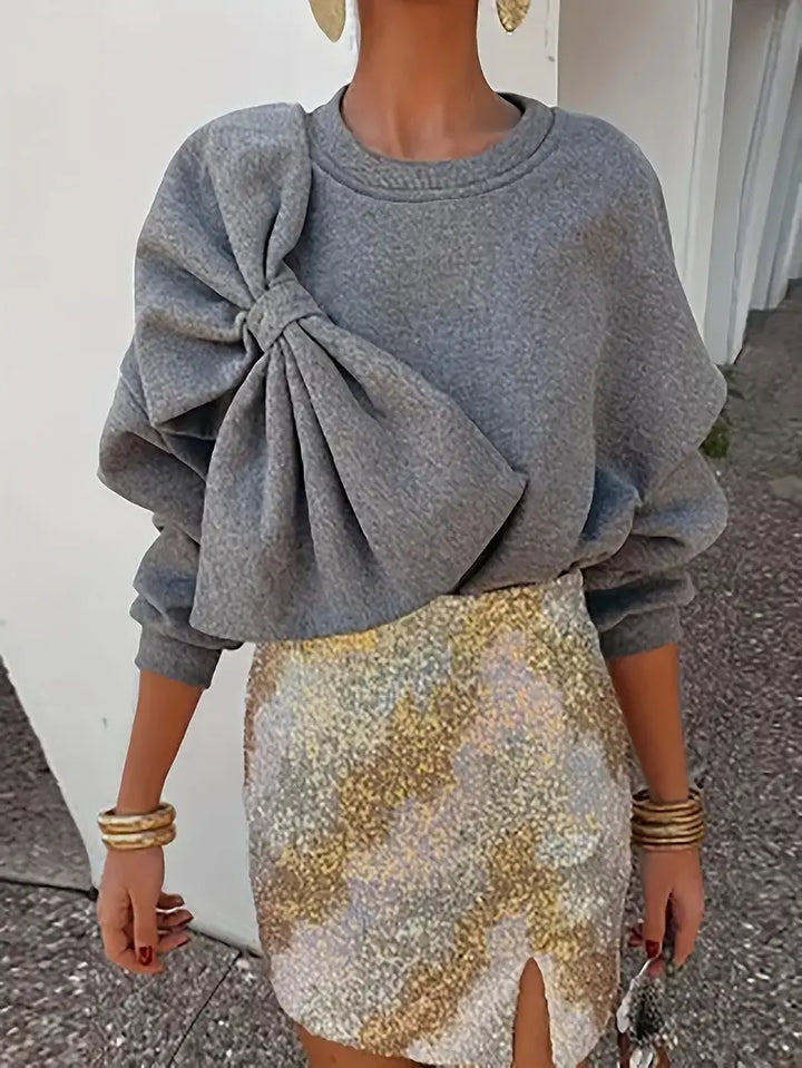 Stilla | Overdimensionerede bomulds sweater med knude