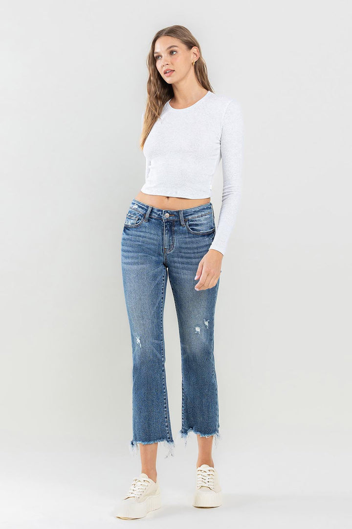 Stilla | Mid Rise Frayed Hem Jeans