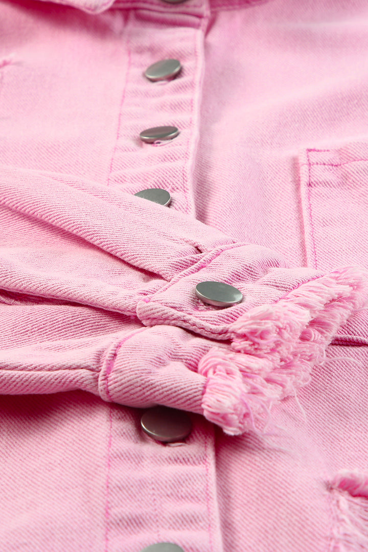 Stilla | Knap-Op Raw Hem Denim Jacket