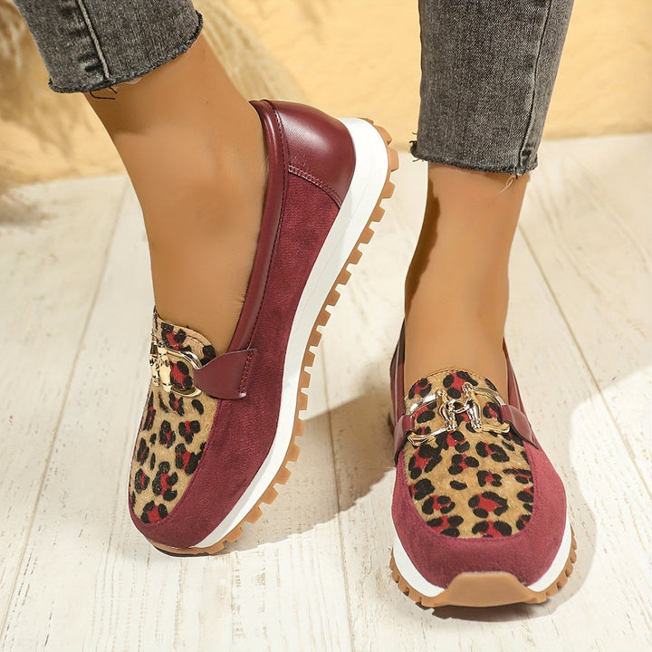 Stilla | Dame Slip on Loafers Panterprint, Skridsikre Og Komfortable