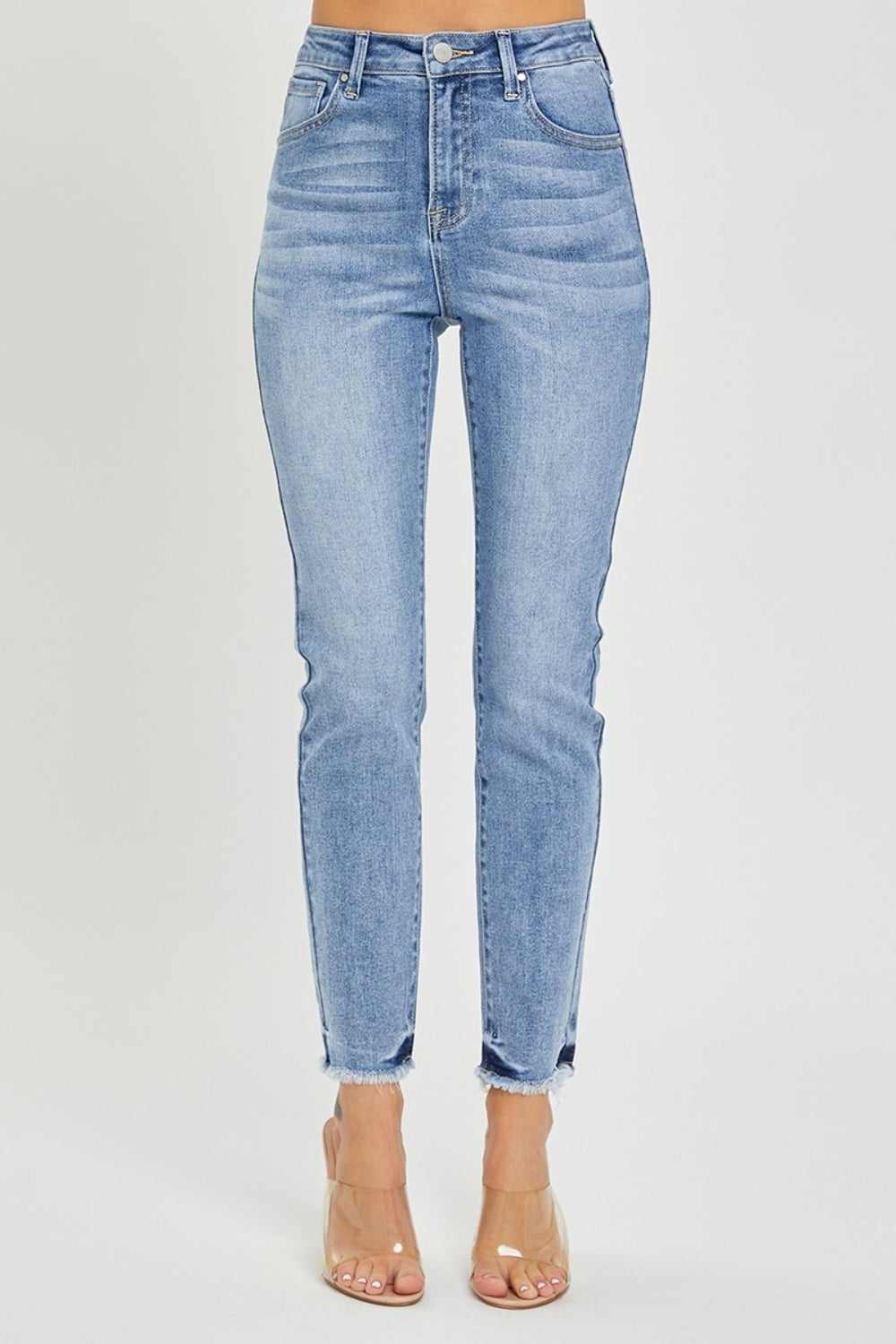 Stilla | Fulddimension High Rise Frayed Hem Skinny Jeans