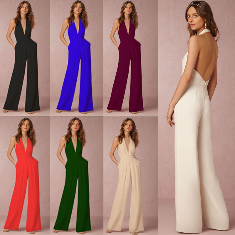 Dame off-shoulder jumpsuit med elegant rygudskæring og bredt ben Stilla