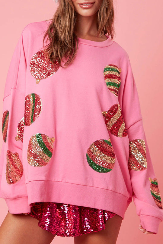 Stilla | Juleæg Pailletter Casual Langærmet Sweatshirt